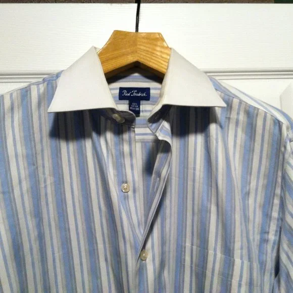 Paul Fredrick | Shirts | Paul Fredrick Mens Preowned Cotton Dress Shirt  Wfrench Cuffs Size 6536 | Poshmark